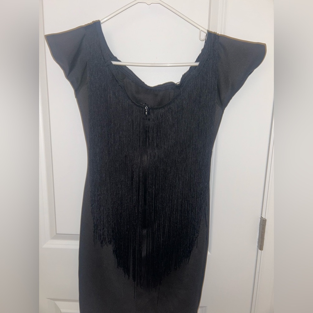 VENUS Black Tie Front Bodycon Mini Dress